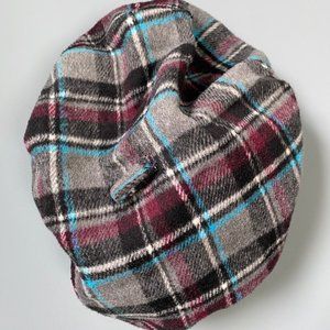 Halogen Grey, Purple, Blue Plaid Beret